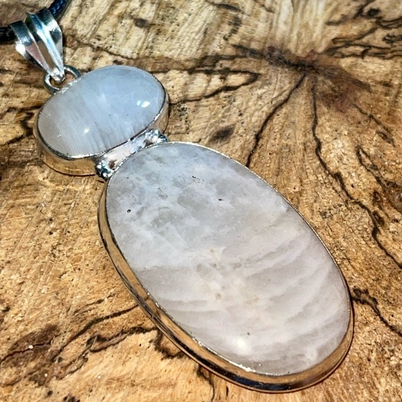 Large Rainbow Moonstone “The Visionary Stone” Pendant 3” - Picture 3 of 16